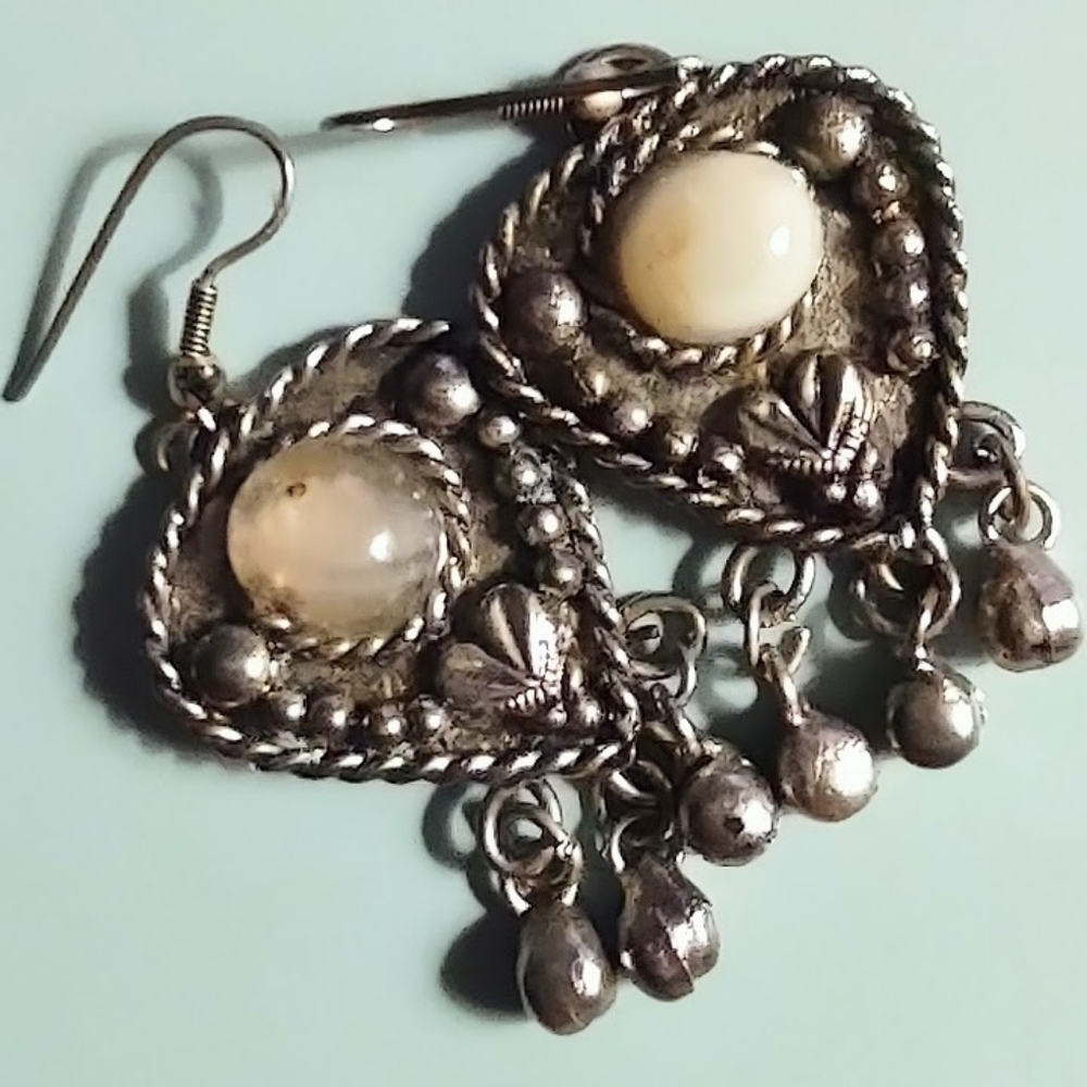 Coro Silver Southwest Earrings